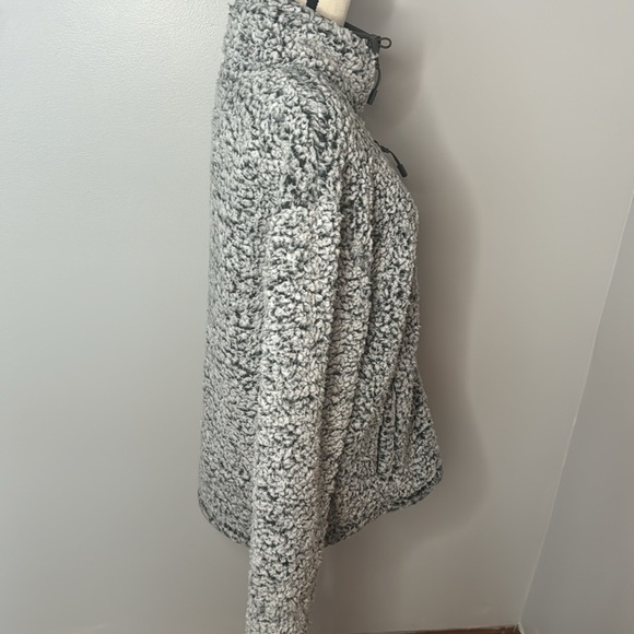 Victoria’s Secret PINK Women’s Gray Fleece/Sherpa Full Zip Jacket Sz M - Picture 3 of 6